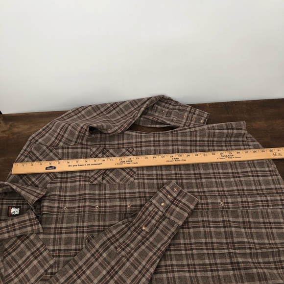 Vintage 70s Men‘s Karman Snap Pearl Button Plaid Shirt - Picture 14 of 14